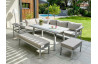 Salon de jardin design bas ANTALYA en aluminium 9 personnes DCB GARDEN