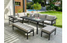 Salon de jardin design bas ANTALYA en aluminium 9 personnes DCB GARDEN