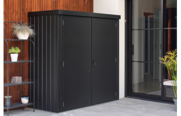 Abri de jardin double porte AZIONE 140x81 cm Anthracite CITY GARDEN