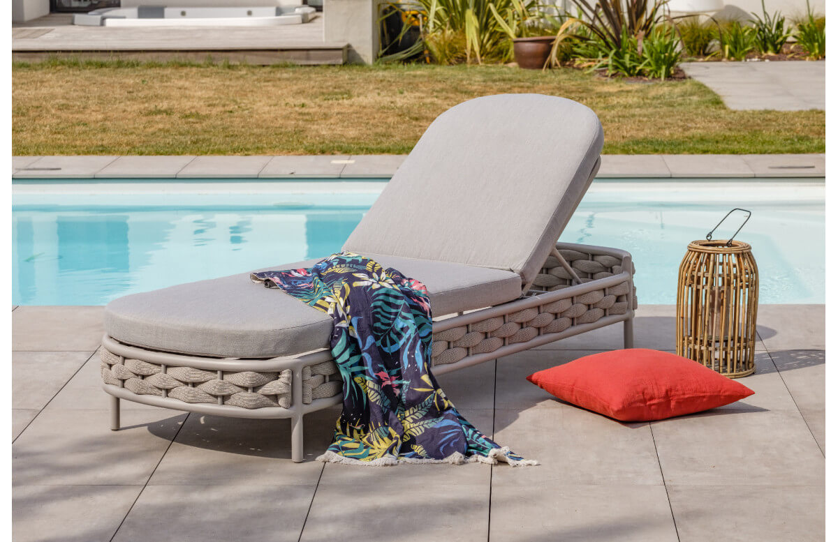 Bain de soleil design en corde tissée gris Paris Garden CAPFERRET