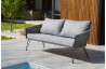 Salon de jardin bas CAPRI en corde tissée taupe et acier Anthracite 4 personnes DCB GARDEN