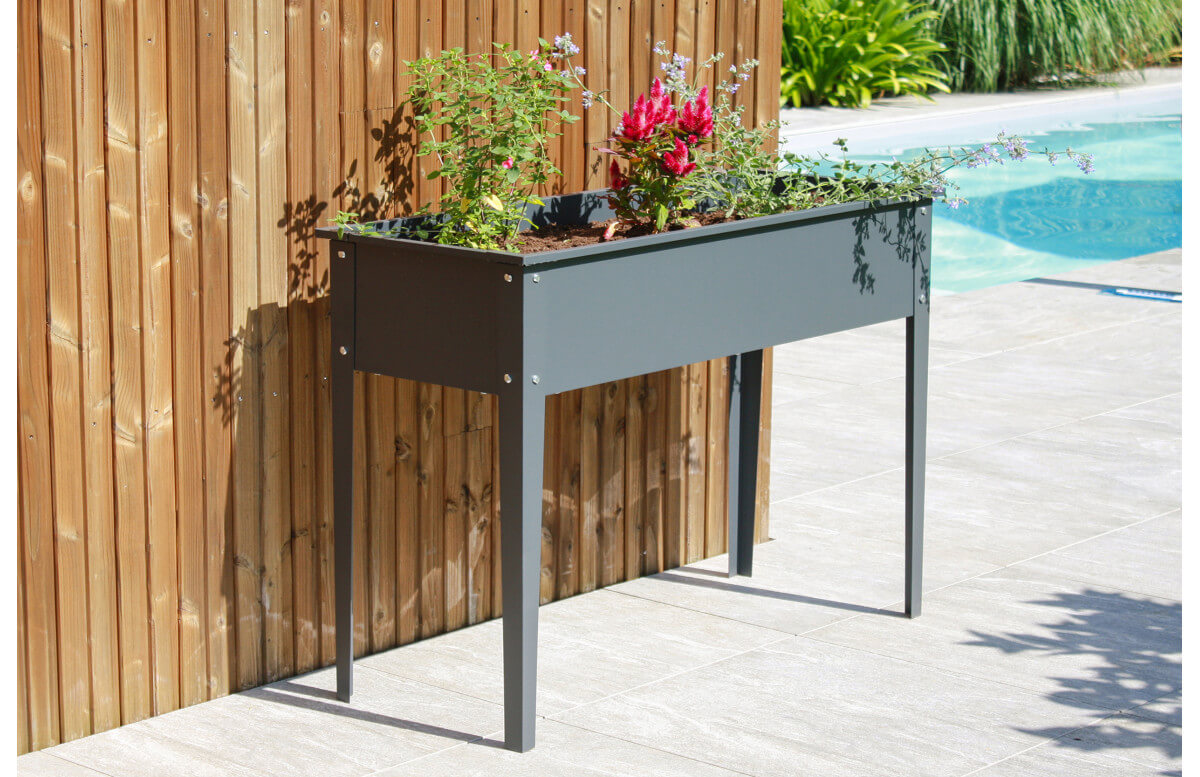 Potager urbain CIPOLLINA 100x40cm Anthracite CITY GARDEN