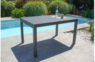 Table de jardin extensible 6/10 personnes GASTON en aluminium Anthracite CITY GARDEN