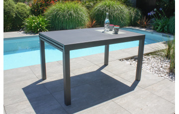 Table de jardin extensible 6/10 personnes GASTON en aluminium Anthracite CITY GARDEN