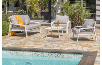 Salon de jardin design bas en aluminium DCB Garden 5 places IBIZA