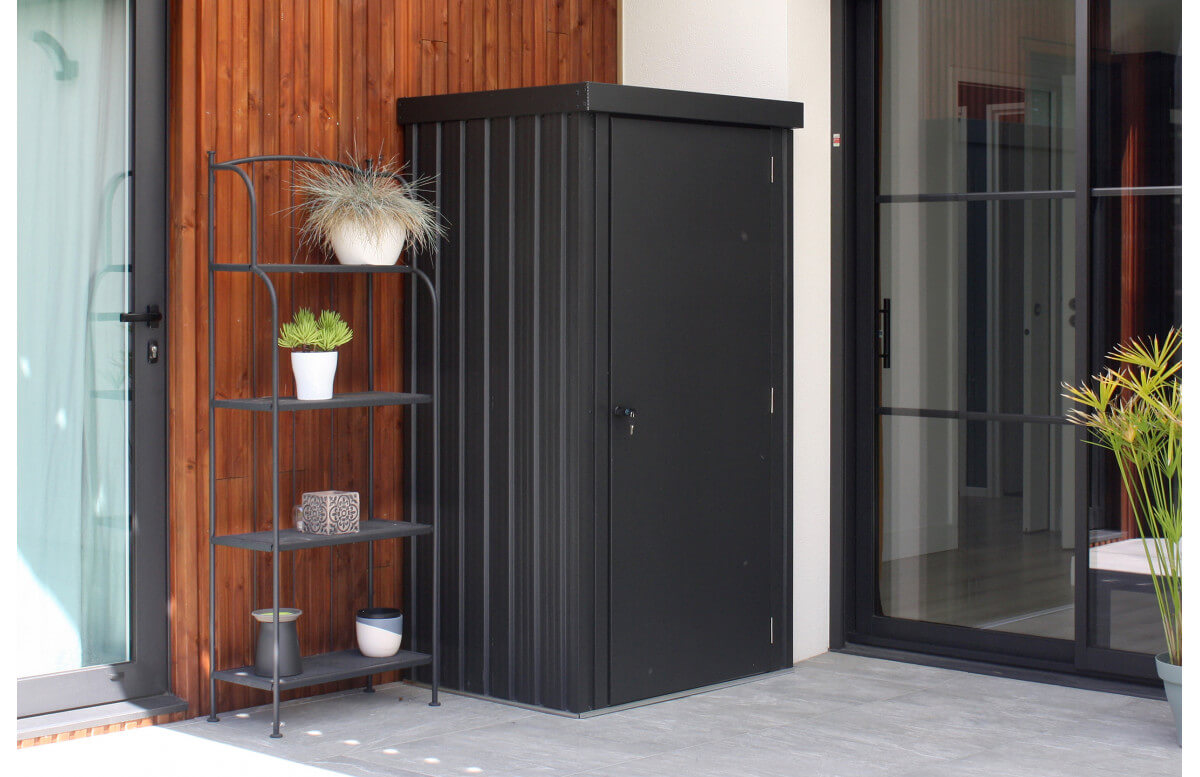 Abri de jardin porte simple AZIONE 98x81 cm Anthracite CITY GARDEN