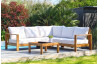 Salon de jardin bas MAJORQUE en aluminium effet bois Marron 5 personnes DCB GARDEN