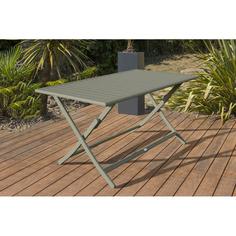 Table salon de jardin pliante pour 4 personnes en aluminium et