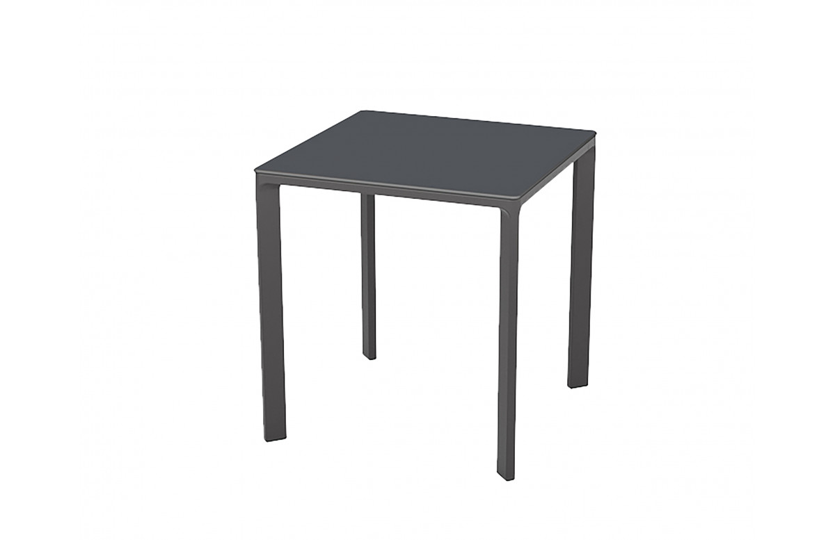 Table de jardin carrée empilable MEET en aluminium et HPL 2 personnes EZPELETA Table de jardin carrée empilable MEET en aluminium et HPL 2 personnes EZPELETA
