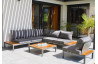 Salon de jardin bas NAGANO en teck FSC et aluminium Anthracite 6 personnes DCB GARDEN