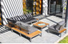 Salon de jardin bas NAGANO en teck FSC et aluminium Anthracite 6 personnes DCB GARDEN