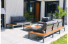 Salon de jardin bas NAGANO en teck FSC et aluminium Anthracite 6 personnes DCB GARDEN