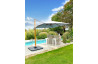 Parasol de jardin déporté inclinable imitation bois SEVILLA 2,5x2,5m en aluminium et toile polyester DCB GARDEN