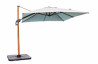 Parasol de jardin déporté inclinable imitation bois SEVILLA 2,5x2,5m en aluminium et toile polyester DCB GARDEN