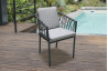 Fauteuil de jardin PILAT en aluminium et corde Anthracite PARIS GARDEN