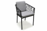 Fauteuil de jardin PILAT en aluminium et corde Anthracite PARIS GARDEN