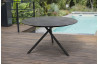 Table de jardin ronde PILAT 129 cm avec plateau HPL Anthracite 6 personnes PARIS GARDEN