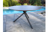 Table de jardin ronde PILAT 129 cm avec plateau HPL Anthracite 6 personnes PARIS GARDEN