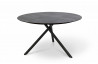 Table de jardin ronde PILAT 129 cm avec plateau HPL Anthracite 6 personnes PARIS GARDEN