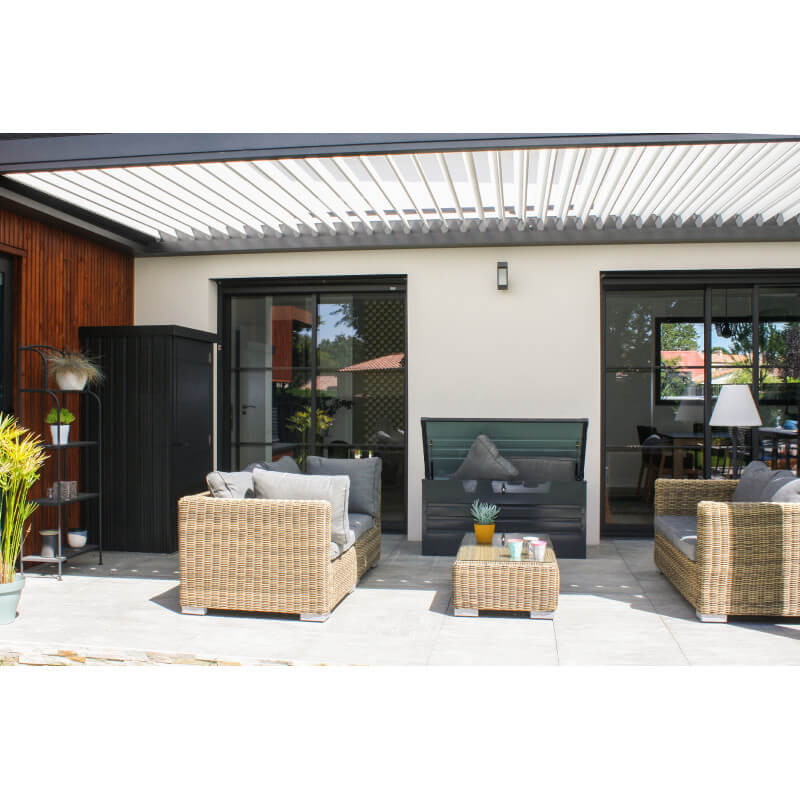 Trimetals Coffre de rangement métal 1500L anthracite - 1,51m² utile