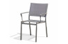 Fauteuil de jardin empilable STOCKHOLM en textilène noir et aluminium Anthracite DCB GARDEN