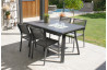 Table de jardin extensible STOCKHOLM en aluminium avec rallonge manuelle Anthracite 6/8 personnes DCB GARDEN