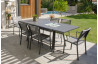 Table de jardin extensible STOCKHOLM en aluminium avec rallonge manuelle Anthracite 6/8 personnes DCB GARDEN