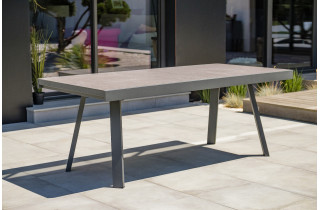 Table salon de jardin extensible en céramique/alu pour 12 personnes DCB Garden STOCKHOLM gris anthracite