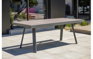 Table salon de jardin extensible en céramique/alu pour 12 personnes DCB Garden STOCKHOLM gris anthracite