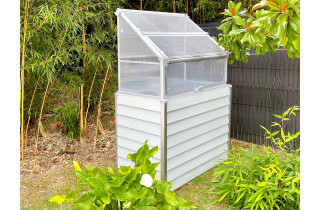 Mini serre de jardin adossable simple 62x120 cm STRETTO Blanc CITY GARDEN