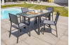 Table salon de jardin extensible en alu/verre pour 4 personnes DCB Garden TOLEDE gris anthracite