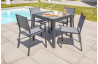 Table salon de jardin extensible en alu/verre pour 4 personnes DCB Garden TOLEDE gris anthracite