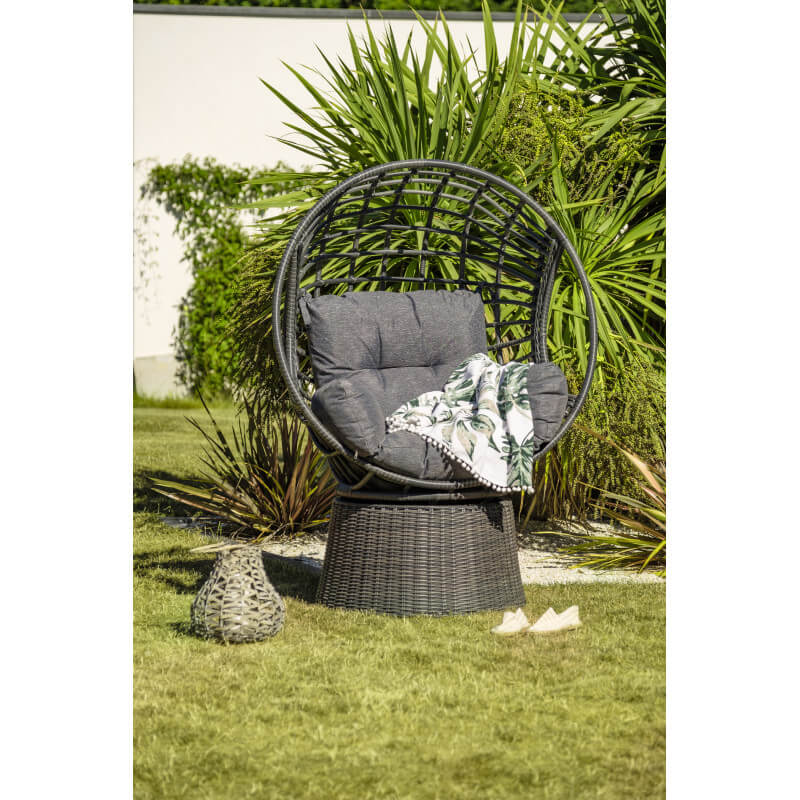 Balancelle ene alu gris anthracite avec coussin Lacanau - DCB Garden