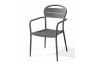 Fauteuil de jardin empilable MADELIA en aluminium Anthracite CITY GARDEN