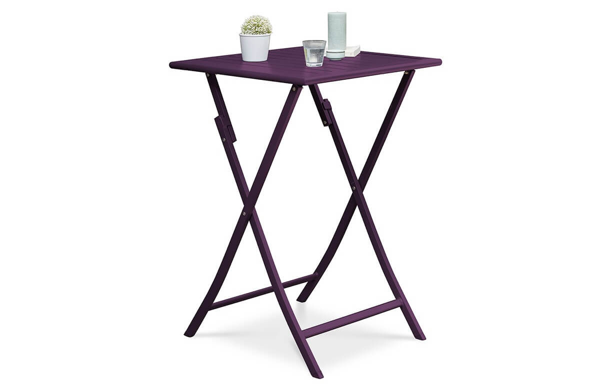 Table de jardin pliante et carrée haute en aluminium pour 2 personnes MARIUS CITY GARDEN Table de jardin pliante et carrée haute en aluminium pour 2 personnes MARIUS CITY GARDEN
