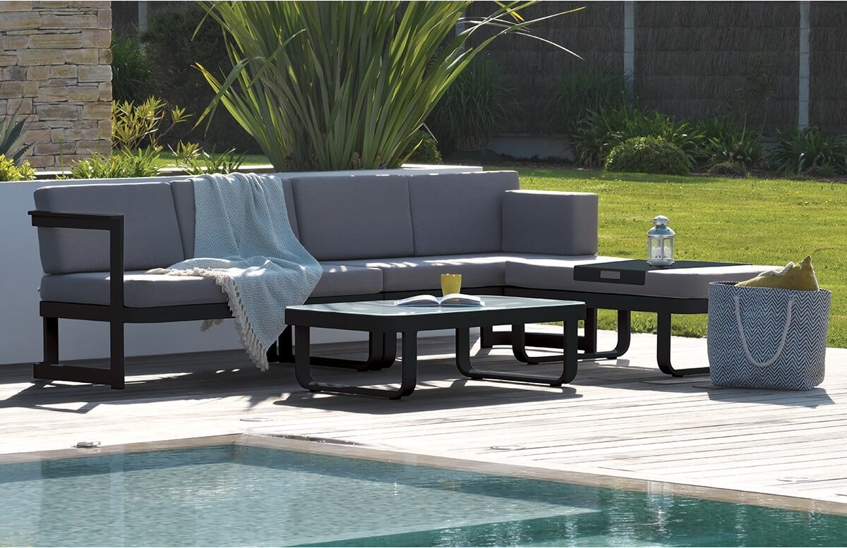 Salon de jardin bas BARCELONA en aluminium 6 personnes DCB GARDEN Salon de jardin bas BARCELONA en aluminium 6 personnes DCB GARDEN