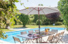 Parasol de jardin droit, inclinable et à manivelle 2m70 Marbella DCB Garden