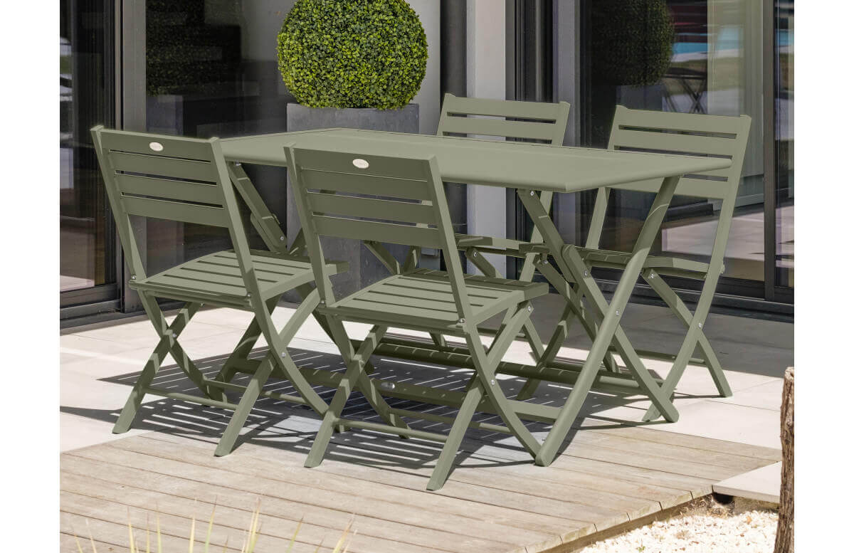 Ensemble table et chaises de jardin en aluminium 4 personnes Marius CITY GARDEN