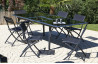 Table de jardin extensible rallonge papillon aluminium et plateau en verre pour 8 personnes DCB Garden