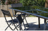 Table de jardin extensible rallonge papillon aluminium et plateau en verre pour 8 personnes DCB Garden