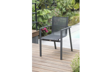 Fauteuil salon de jardin empilable en aluminium MIAMI DCB Garden