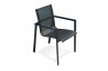 Ensemble table et chaises de jardin plateau céramique et aluminium Anthracite Helsinki 6 personnes DCB GARDEN