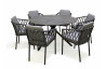 Ensemble table ronde et fauteuils de jardin PILAT en aluminium/HPL 6 personnes PARIS GARDEN