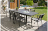 Ensemble table et chaises de jardin extensible en aluminium STOCKHOLM Anthracite 6 personnes DCB GARDEN