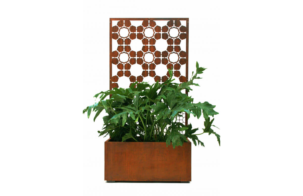 Jardinière en corten bruni LINE&BEE - TrackDesign