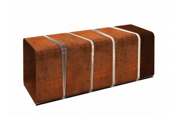 Banc de jardin en corten bruni CUBICA - TrackDesign par Giuseppe Buffone