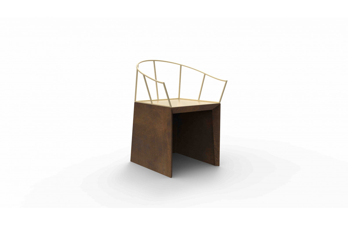 Chaise de jardin en corten bruni NEBIDA - TrackDesign par Francesco Paolo Maria Giuliani