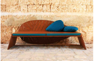 Banc de jardin en corten bruni LILA - TrackDesign par Alessandra Savio