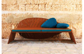 Banc de jardin en corten bruni LILA - TrackDesign par Alessandra Savio