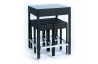 Ensemble haut table et chaises de jardin encastrable 4 personnes en aluminium marron ALTO - Hémisphère Editions